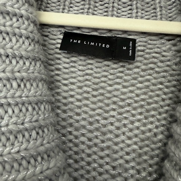 The Limited Silver Sweater / Caridgan with Shawl Collar Alpaca & Wool Blend - Picture 2 of 4